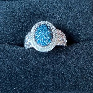 Blue diamond ring